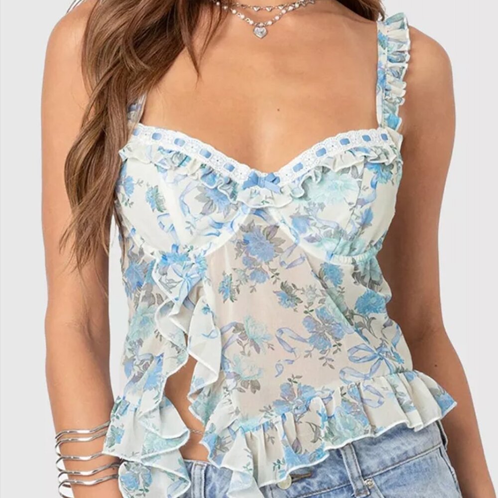 NWT Edikted floral tank top